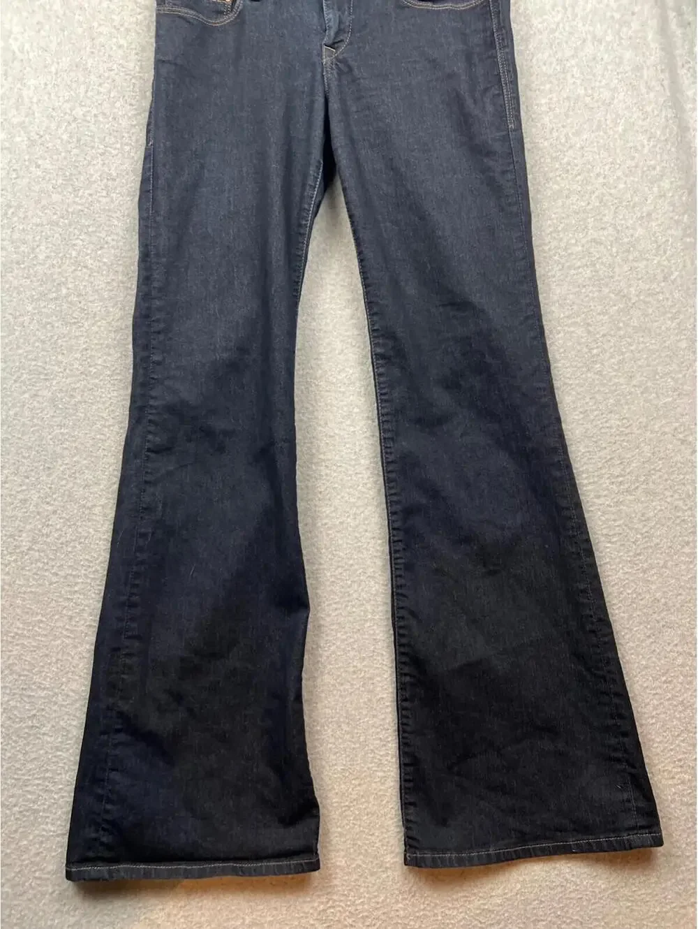 Y2k 90s Mavi Cora Wide Boot Cut Denim Jeans Womens Size 26 X 32  Dark Wash